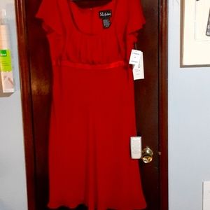 S.L. Fashions rouched empire waist dress knee length